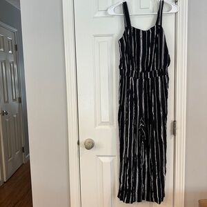 Black and White Striped Jumpsuit